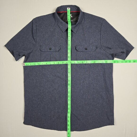 ZeroXposur Men’s L Vented Travel Shirt Heather Navy Outdoor UPF Button Front - Picture 5 of 8